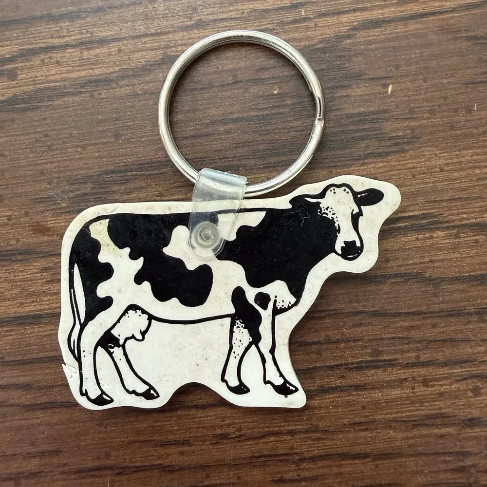 Vintage H-E-B Cow Shaped Advertising Keychain Stephenville Texas